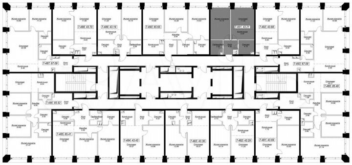 1-к. квартира, 43,2 м², 37/55 эт.