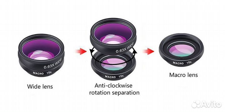 Набор объективов apexel для телефона. 10 в 1