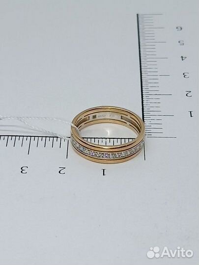 Золотое кольцо с фианитом 17р