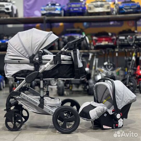 Новая коляска 3в1 Luxmom 558 (серый)