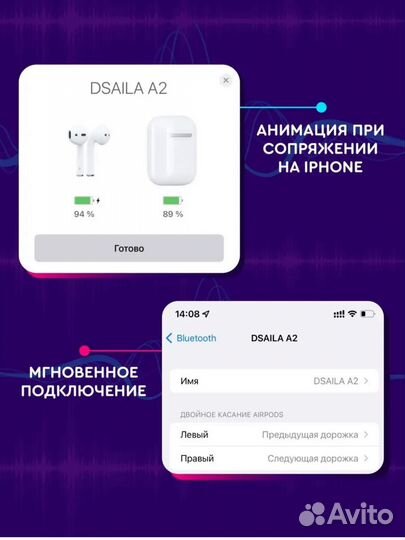 Беспроводные наушники Airpods Dsaila A 2