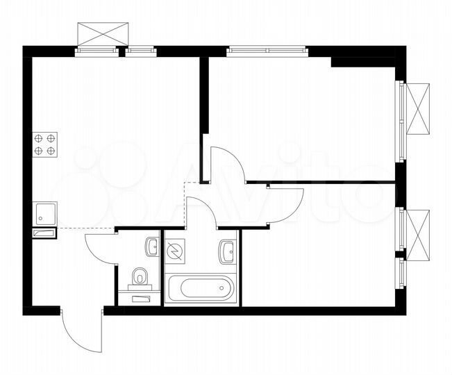2-к. квартира, 47,9 м², 12/25 эт.