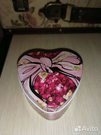 Шкатулка для украшений в форме сердца, метал,7*7*4