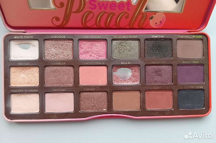 Палитра теней too faced персик