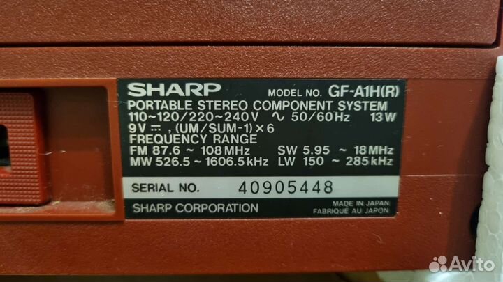 Кассетный магнитофон sharp