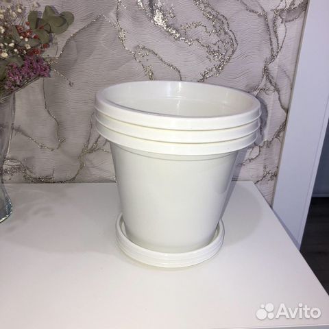 Горшок с поддоном «Эконом», 3 л, цвет белый