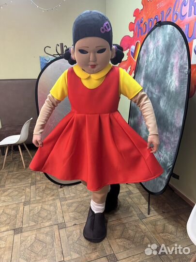 Костюм куклы из игры в кальмара ростовый