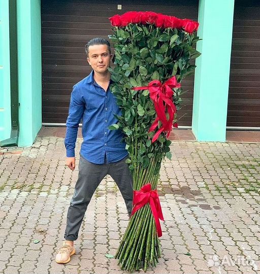 Розы высокие Доставка цветов