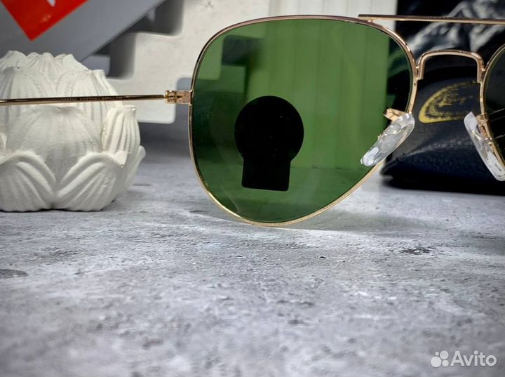 Очки Ray Ban Aviator золотистые