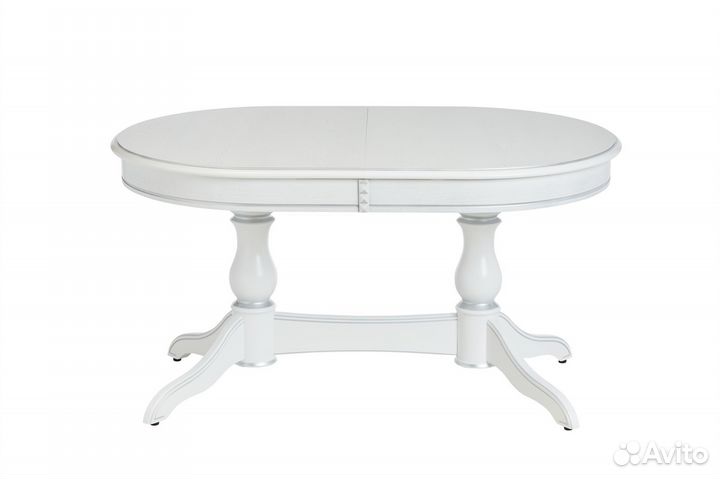 Стол овальный лира 140+35*90 т.1 пат.серебро