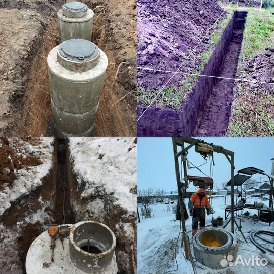 Копка колодцев/септик/шамбо/канализация/траншея