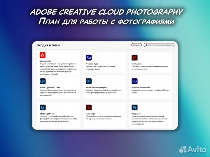 Adobe Creative Cloud Photography / подписка