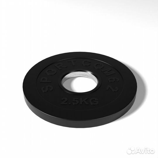 Диск Sportcom обрезиненный 51мм 2,5 кг, черный