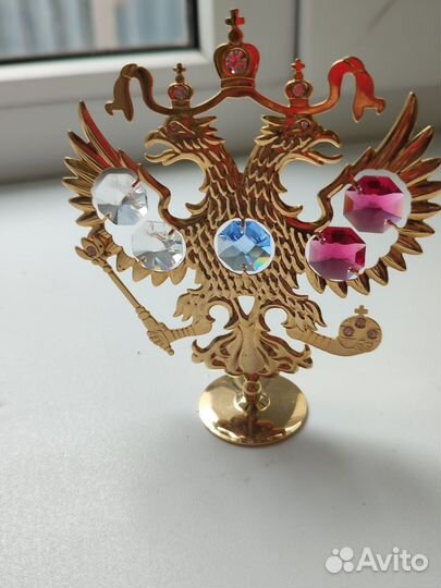 Сувенир герб России камни Сваровского
