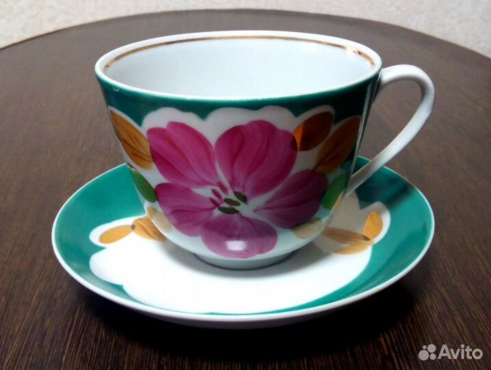 Чайная пара Гигант Дулево фарфор винтаж