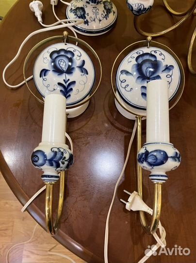 Люстры набор гжель. Ручная работа