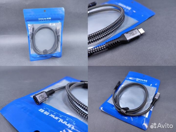 Кабель удлинитель Unnlink USB-C 4.0 (новый) TB