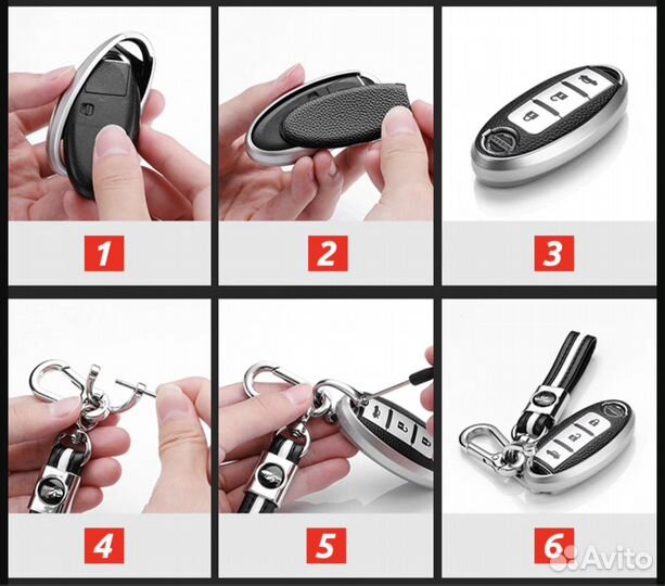 Чехол на не выкидной ключ TPU Nissan / Ниссан 2 кнопки green