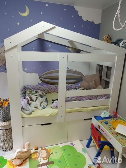 Детская кровать 80 160 домик