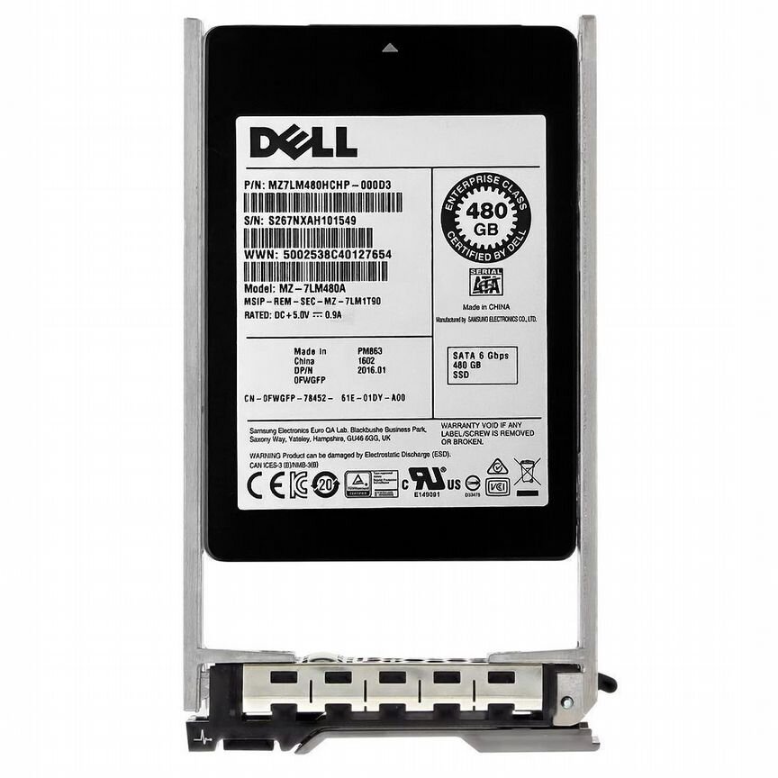 [MZ7LM480HCHP] Жесткий Диск Dell Fwgfp 480gb Sata3 2,5" Ssd Mz7lm480hchp