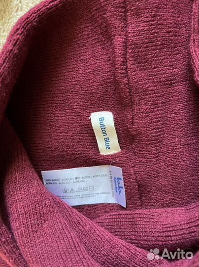 Комплект шапка, шарф, варежки р.52