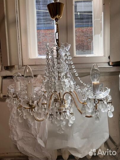 Люстра хрустальная чехословакия