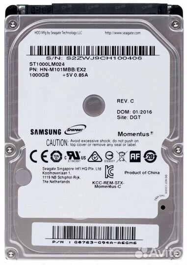 Жесткий диск для ноутбука Seagate/Samsung 1 Тб