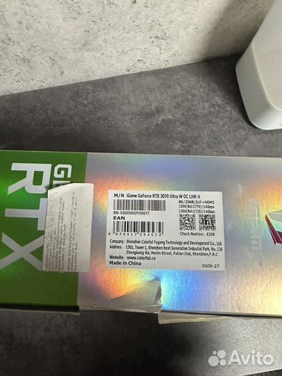 Видеокарта GeForce RTX 3070 Ultra W OC LHR-V / 8Gb