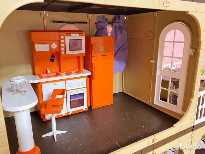 Кукольный домик для барби с мебелью