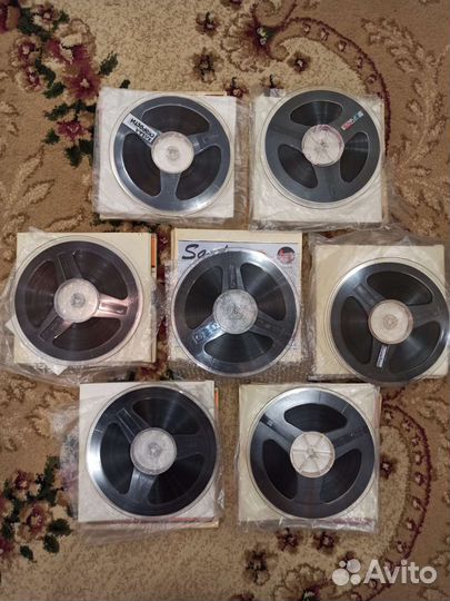 Катушки 525м. с записью для магнитофона 7шт