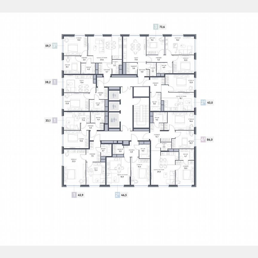 2-к. квартира, 42,7 м², 11/25 эт.