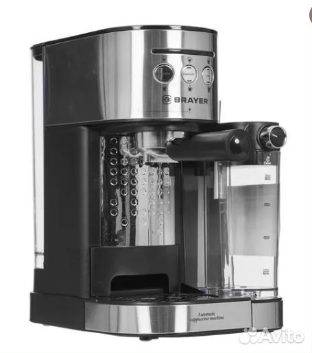 Кофеварка рожковая brayer 1102BR серебристый