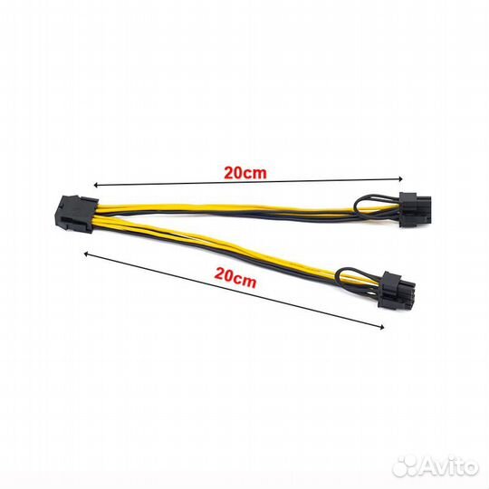 Переходник CPU 8PIN to 2 х(6+2) PCI-E