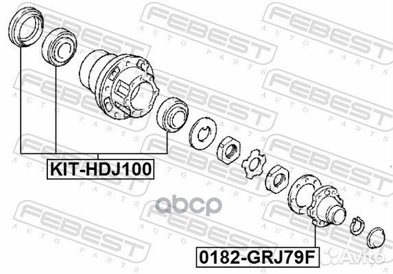 Подшипники полуоси комплект KIT-HDJ100 KIT-HDJ1