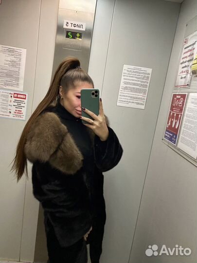 Шуба норковая с соболем 42 44