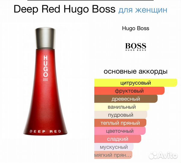 Женские духи hugo boss deep RED 50 мл. Оригинал