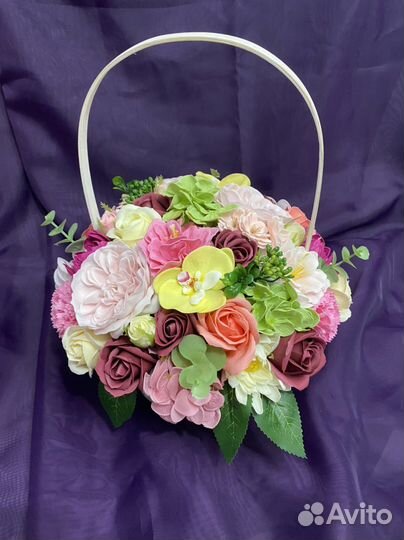 Букет цветов из мыльных роз