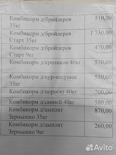 Комбикорма