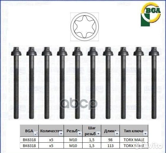 К-кт болтов ГБЦ renault sandero/stepway I (BS )