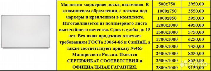 Маркерная Меловая Доска Штендер