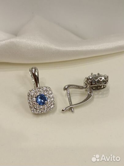 Серьги под бриллианты и сапфиры