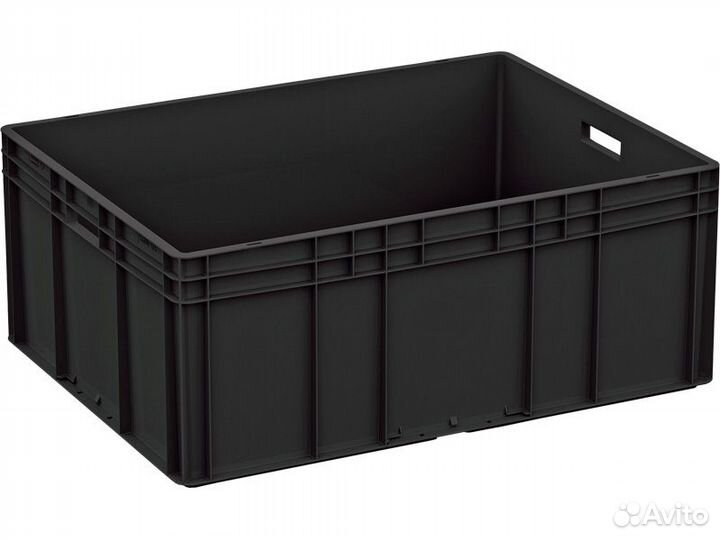 Ящик п/п 800х600х320 сплошной черный, усиленное дн