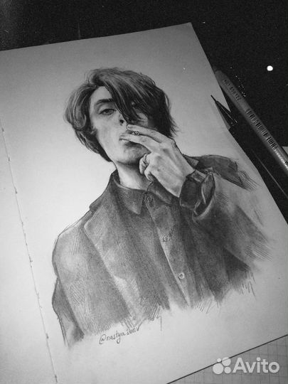 Портрет карандашом по фото на заказ