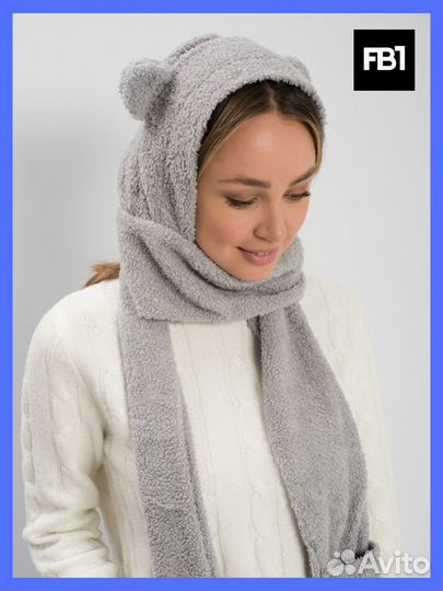 Шапка 3в1 с ушками мишки