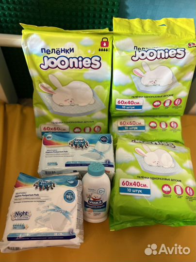 Пеленки joonies прокладки послеродовые присыпка
