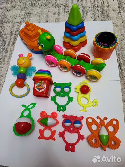 Игрушки для малышей пакетом, есть новые и б/у