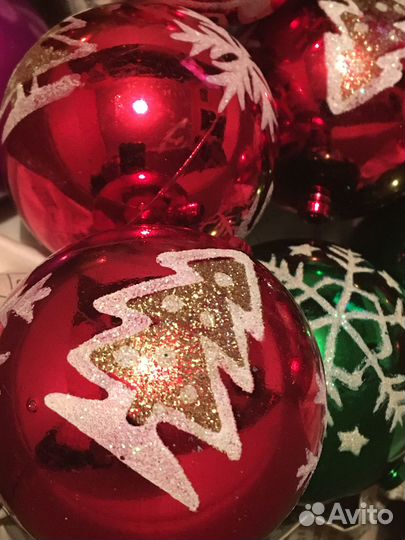 Елочные игрушки набором (пластик)