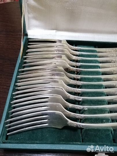 Вилки столовые мельхиор, новые, коробка