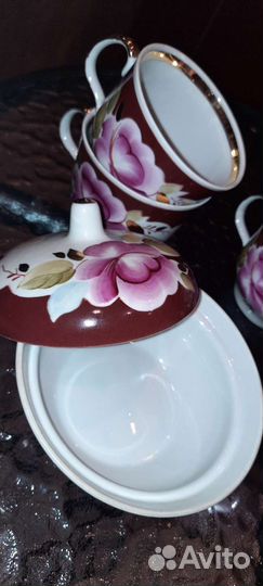 Чацный сервиз (чашки и сахарница) пфз