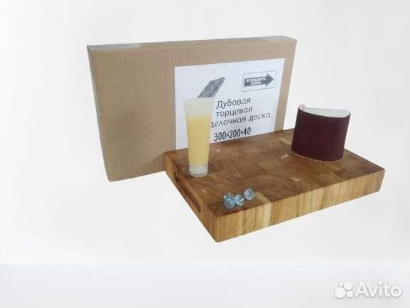 Торцевая разделочная доска из дуба 20х30х4см